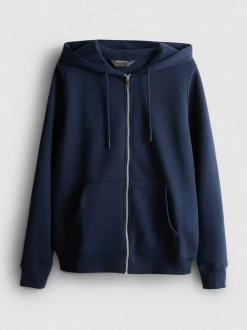 Essential Hoodie aus Baumwollmischung mit Reißverschluss