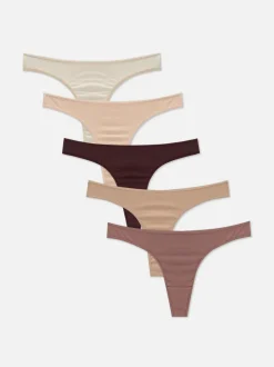 Essential Tangas in neutralen Farben, 5er-Pack