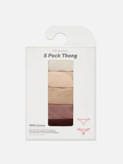 Essential Tangas in neutralen Farben, 5er-Pack