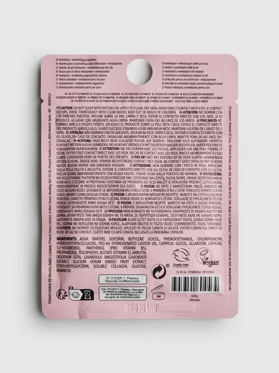 Feuchtigkeitsspendende, revitalisierende Augenpatches