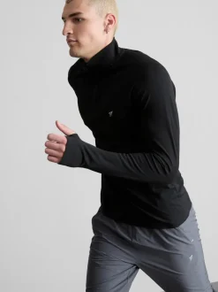 Fitness-Top mit Viertelreißverschluss