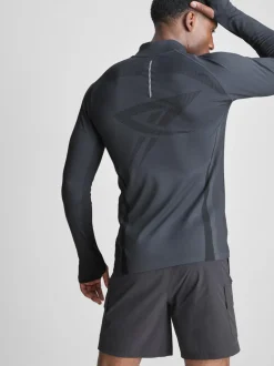Fitness-Top mit Viertelreißverschluss