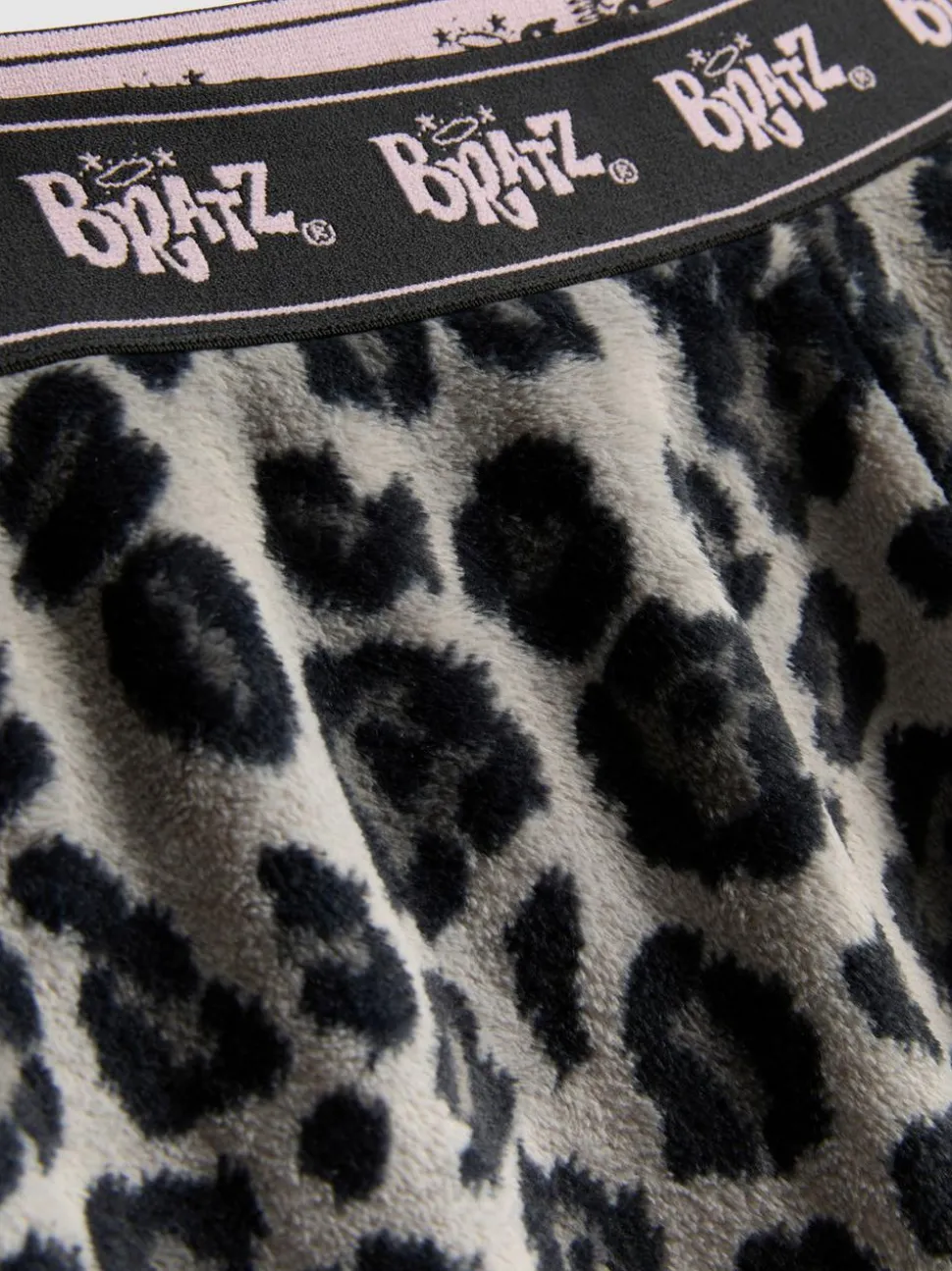 Flauschige „Bratz“ Schlafanzughose mit Leopardenmuster