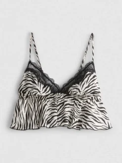 Fließender Bralette-BH mit Zebramuster