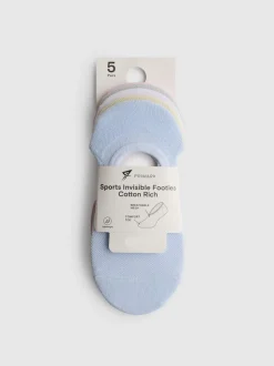 Füßlinge mit hohem Baumwollanteil, 5er-Pack