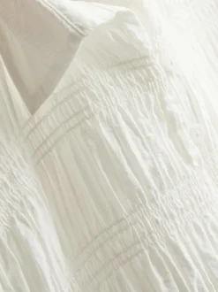 Gekräuselte Bluse mit Schößchensaum