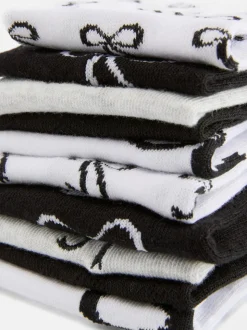 Gemusterte Crew-Socken mit Schleifendesign, 5er-Pack