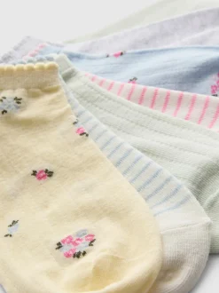 Gemusterte Sneakersocken mit hohem Baumwollanteil, 7er-Pack