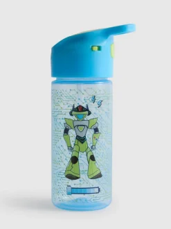 Gemusterte Trinkflasche mit Pop-Up-Strohhalm