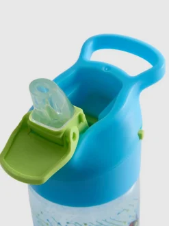 Gemusterte Trinkflasche mit Pop-Up-Strohhalm