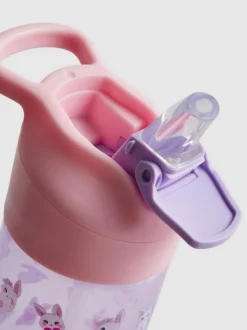 Gemusterte Trinkflasche mit Pop-Up-Strohhalm