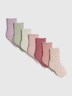 Gepunktete Socken, 7er-Pack
