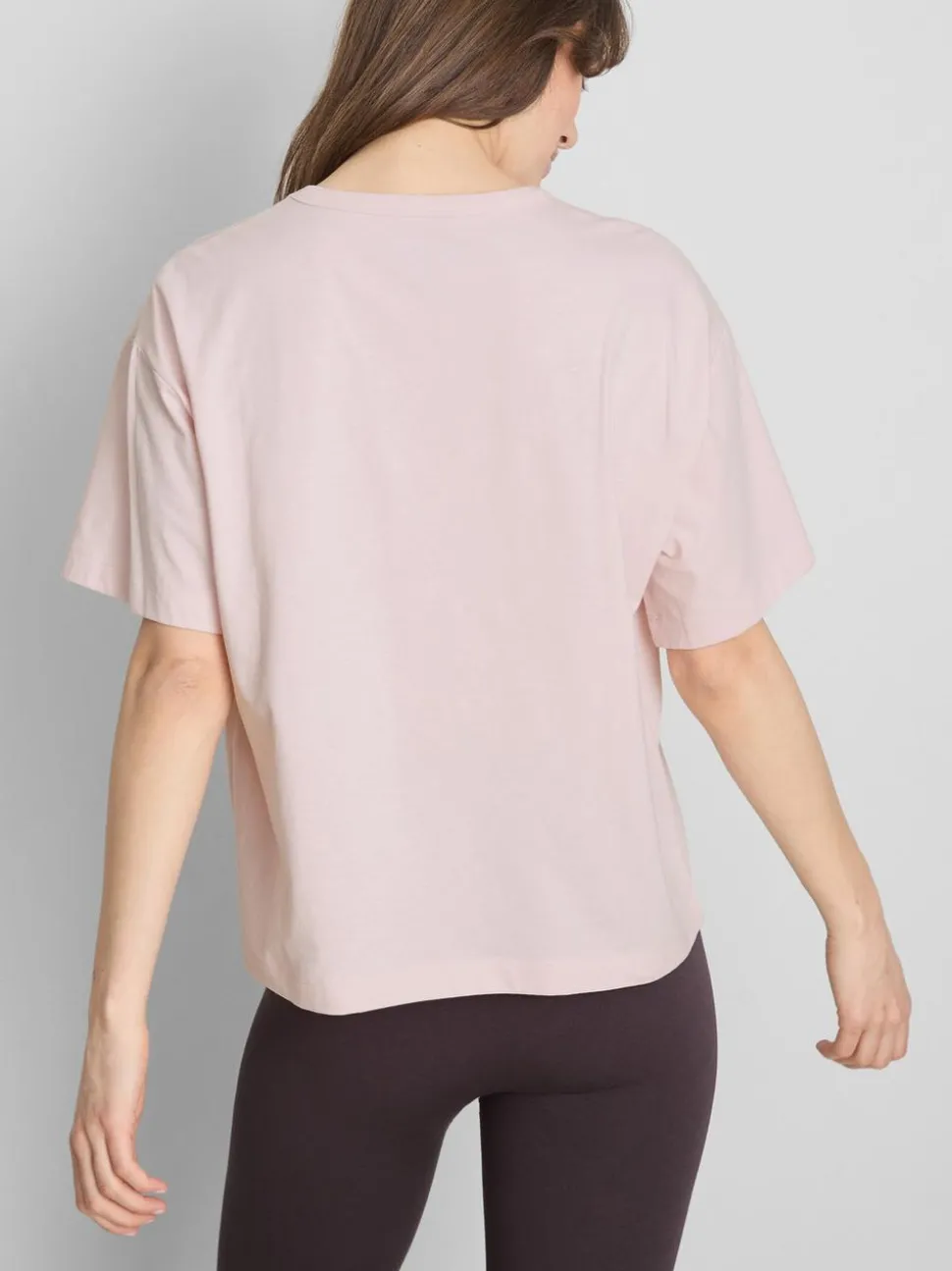 Gerade geschnittenes Baumwoll-T-Shirt mit Rundhalsausschnitt