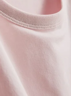 Gerade geschnittenes Baumwoll-T-Shirt mit Rundhalsausschnitt