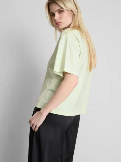 Gerade geschnittenes Baumwoll-T-Shirt mit Rundhalsausschnitt
