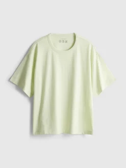 Gerade geschnittenes Baumwoll-T-Shirt mit Rundhalsausschnitt