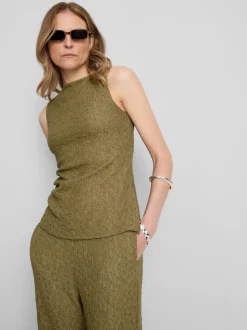 Gerafftes Top in Knitteroptik