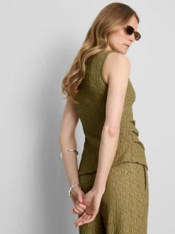 Gerafftes Top in Knitteroptik