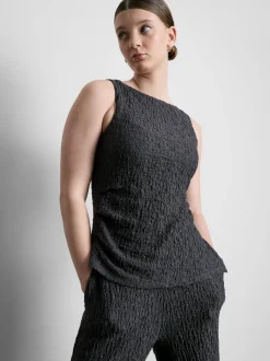 Gerafftes Top in Knitteroptik