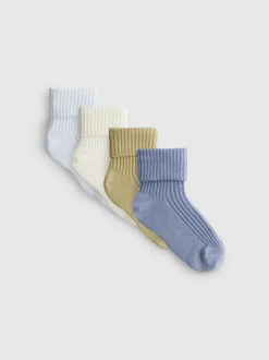 Gerippte Babysocken, 4er-Pack