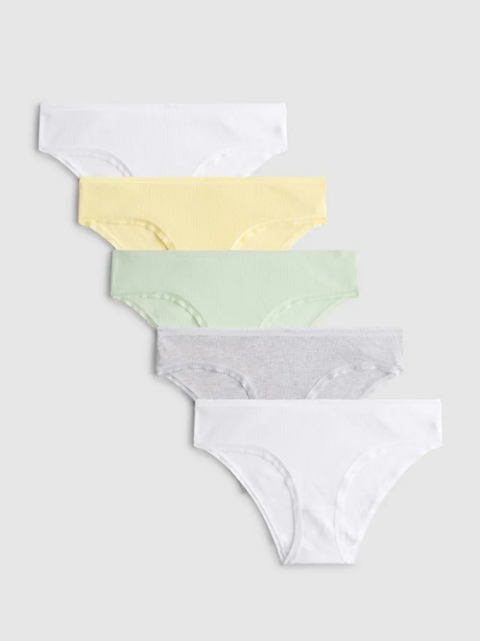 Gerippte Brazil-Slips mit hohem Baumwollanteil, 5er-Pack