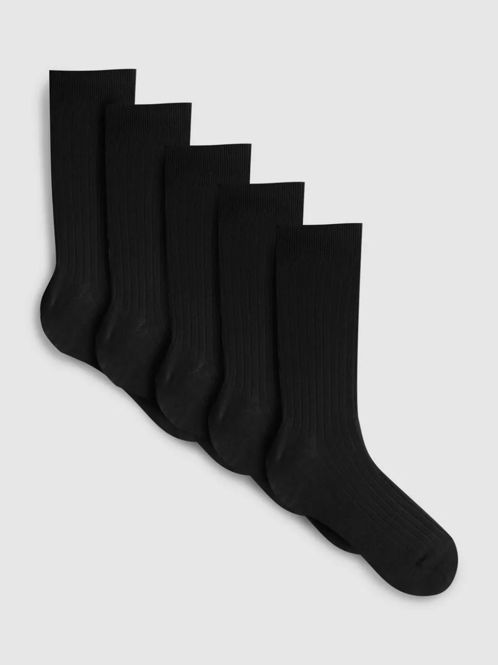 Gerippte Crew-Socken aus Modalmischung, 5er-Pack