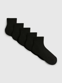 Gerippte Crew-Socken, 5er-Pack