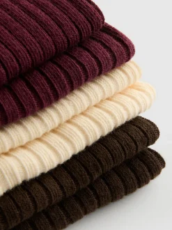 Gerippte Crew-Socken mit hohem Baumwollanteil, 3er-Pack