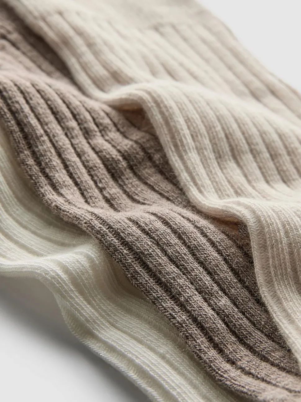 Gerippte Crew-Socken mit hohem Baumwollanteil, 3er-Pack