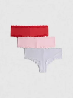 Gerippte Hipster-Slips aus Mikrofaser, 3er-Pack