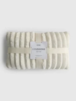 Gerippte, längliche Kissen, 2er-Pack