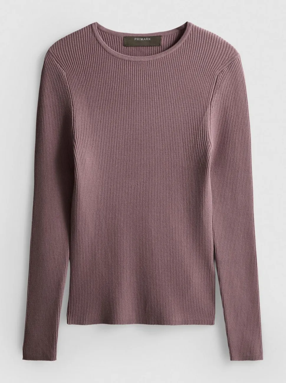 Gerippter Pullover mit Rundhalsausschnitt