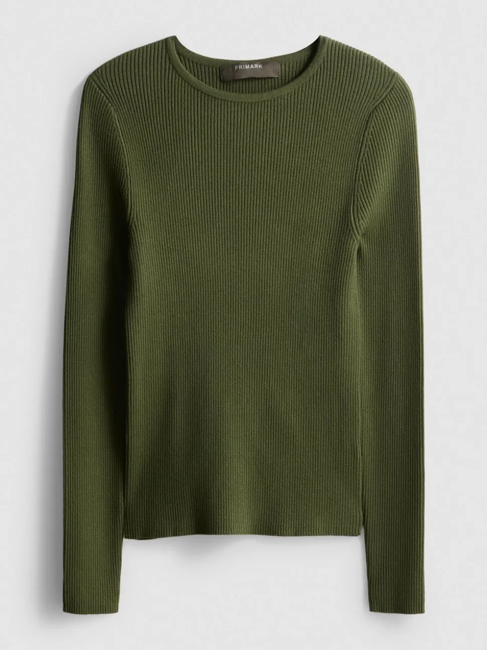 Gerippter Pullover mit Rundhalsausschnitt