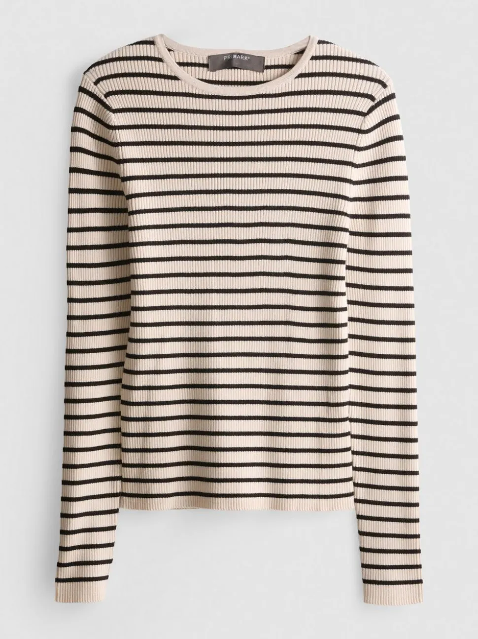 Gerippter Pullover mit Rundhalsausschnitt