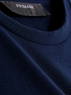 Geripptes Bodycon-T-Shirt-Kleid in Minilänge