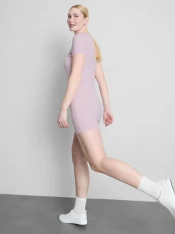 Geripptes Bodycon-T-Shirt-Kleid in Minilänge