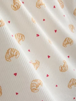 Gerippte Schlafanzugshorts mit Print
