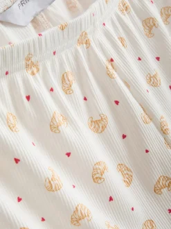 Gerippte Schlafanzugshorts mit Print