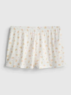 Gerippte Schlafanzugshorts mit Print