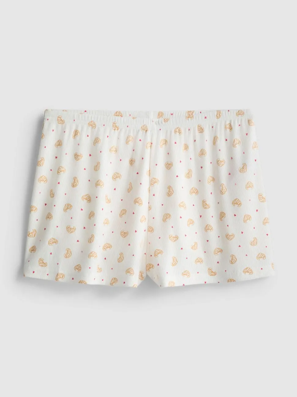 Gerippte Schlafanzugshorts mit Print