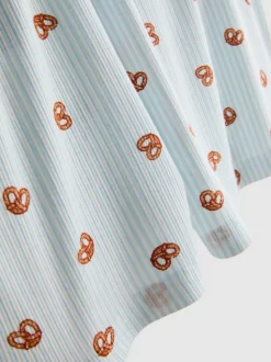 Gerippte Schlafanzugshorts mit Print