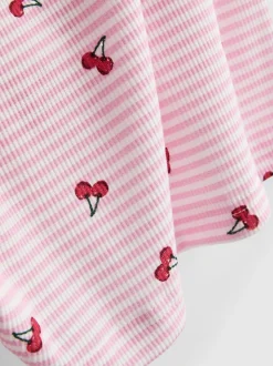 Gerippte Schlafanzugshorts mit Print
