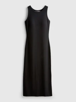 Geripptes Midikleid mit integriertem BH