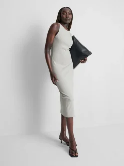 Geripptes Midikleid mit integriertem BH