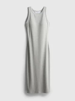 Geripptes Midikleid mit integriertem BH