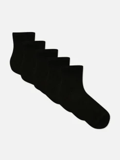 Gerippte Socken in Viertellänge, 5er-Pack
