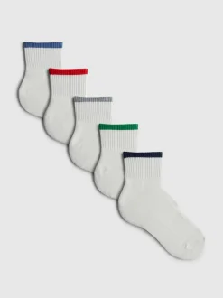 Gerippte Socken in Viertellänge, 3er-Pack