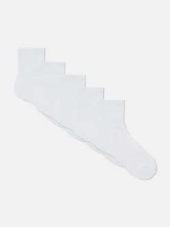 Gerippte Socken in Viertellänge, 5er-Pack