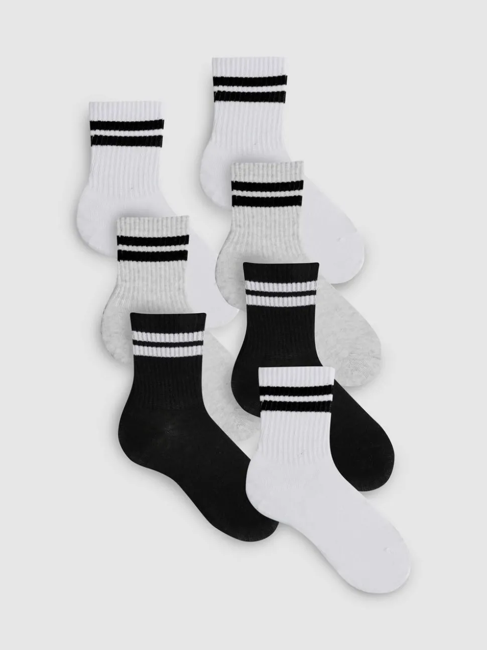 Gerippte Sportsocken, 7er-Pack