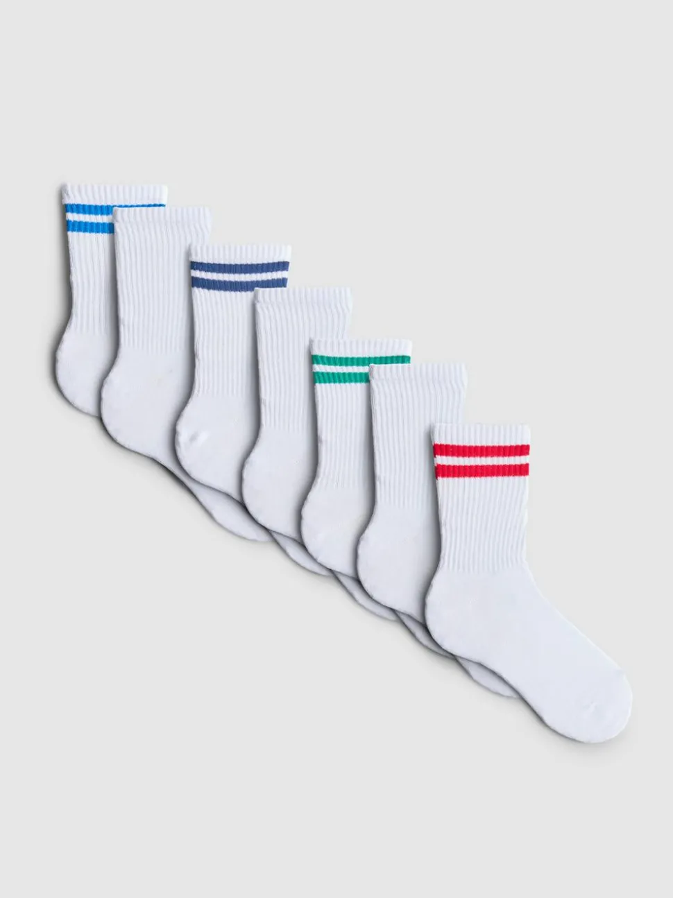 Gerippte Sportsocken, 7er-Pack
